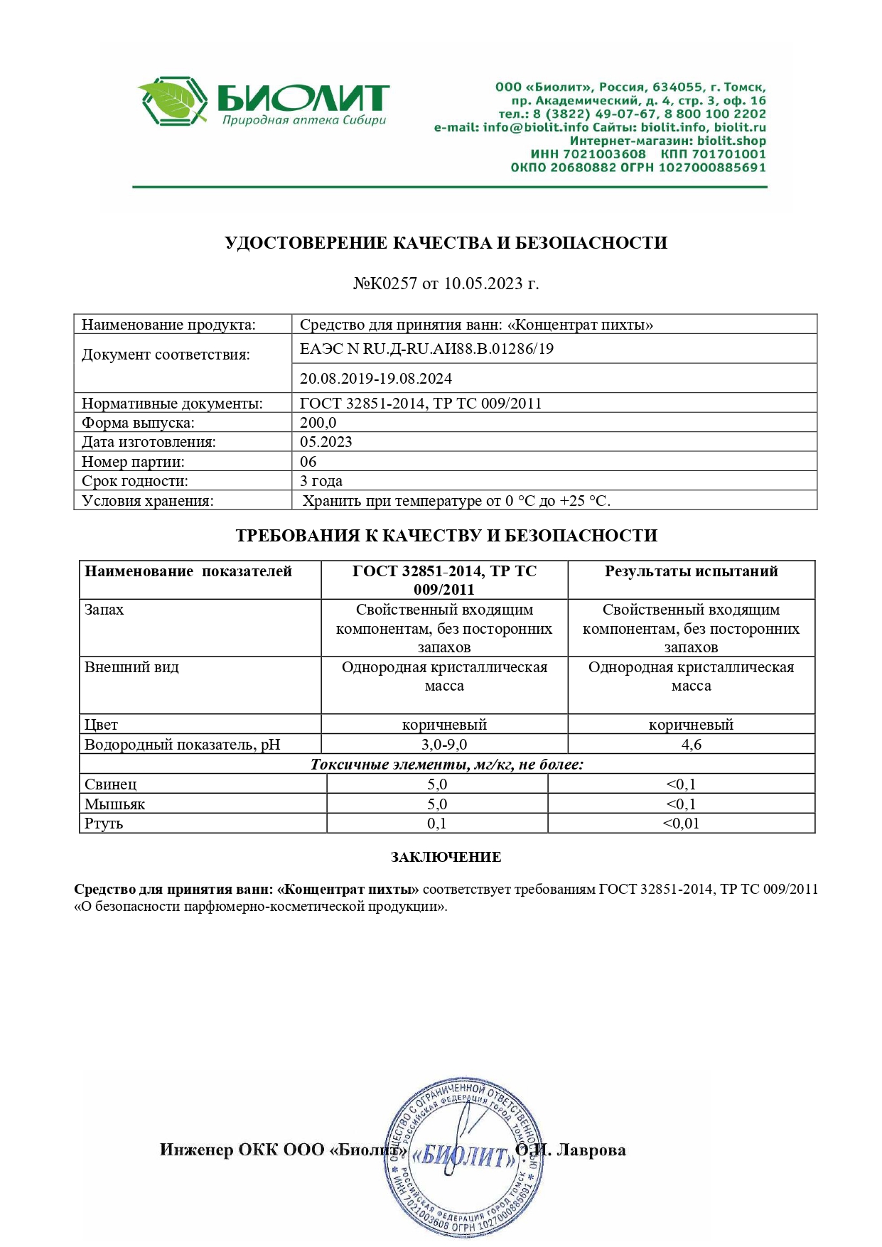Паспорт №052023